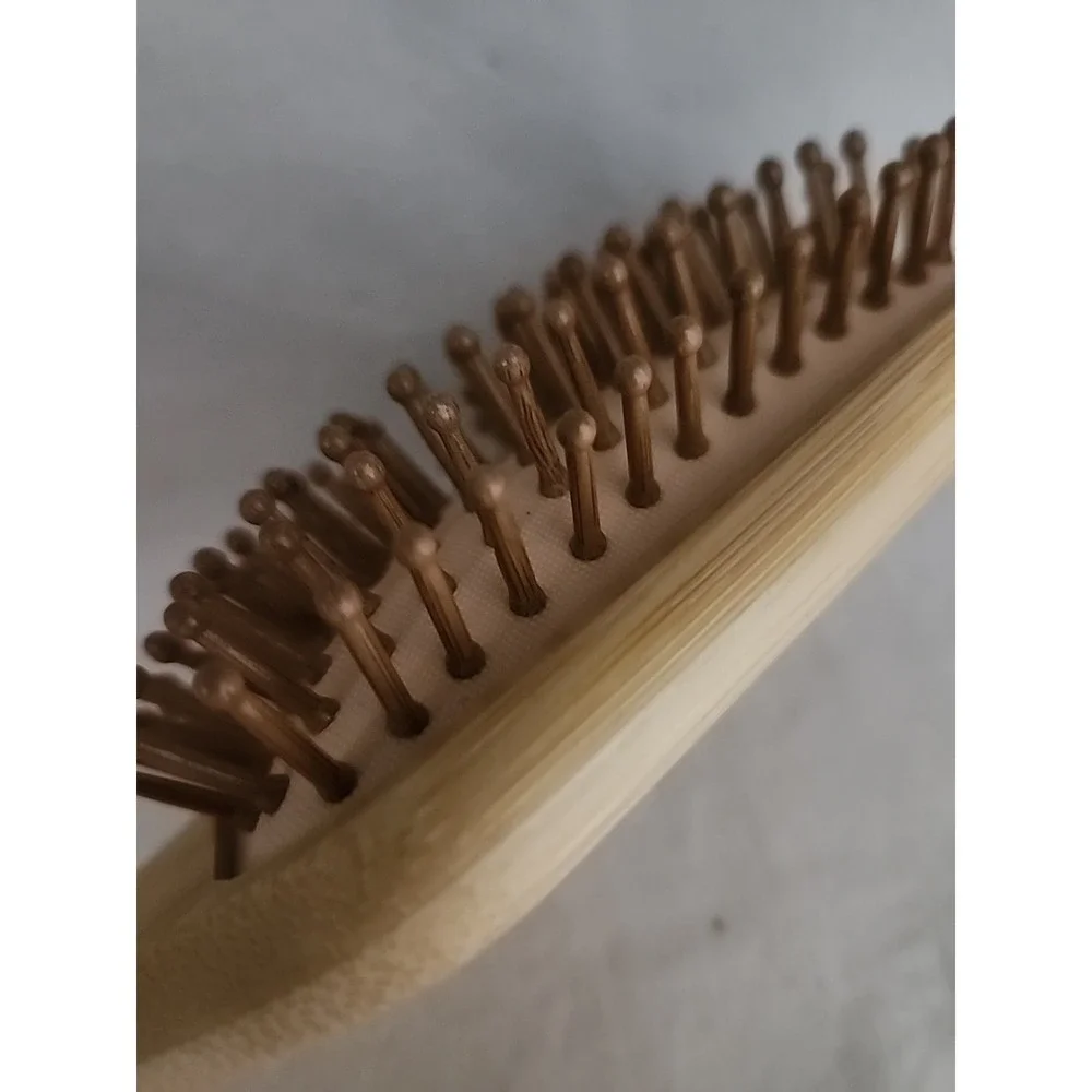 Bamboo Hair Brush Natural Wood Detangling Paddle for Hair Growth Shine